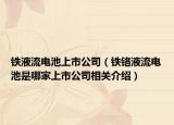 铁液流电池上市公司（铁铬液流电池是哪家上市公司相关介绍）