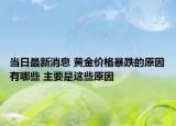 当日最新消息 黄金价格暴跌的原因有哪些 主要是这些原因