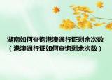 湖南如何查询港澳通行证剩余次数（港澳通行证如何查询剩余次数）