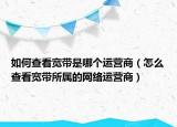 如何查看宽带是哪个运营商（怎么查看宽带所属的网络运营商）