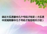 体彩大乐透要中几个号码才有奖（大乐透中奖规则要中几个号码才有钱相关介绍）