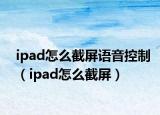 ipad怎么截屏语音控制（ipad怎么截屏）