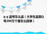 q q 盗号怎么盗（大学生盗卖Q号200万个是怎么回事）