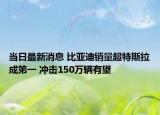 当日最新消息 比亚迪销量超特斯拉成第一 冲击150万辆有望