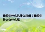 我跟你什么仇什么怨dj（我跟你什么仇什么冤）