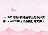cad2018打开软件后怎么打不开文件（cad2018无法直接打开文件）
