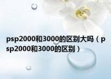 psp2000和3000的区别大吗（psp2000和3000的区别）