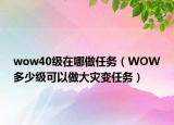 wow40级在哪做任务（WOW多少级可以做大灾变任务）