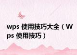 wps 使用技巧大全（Wps 使用技巧）