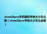 vivos10pro手机图标字体大小怎么调（vivos10pro字体大小怎么设置）