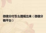 微信分付怎么提现出来（微信分销平台）