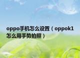 oppo手机怎么设置（oppok1怎么用手势拍照）