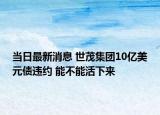 当日最新消息 世茂集团10亿美元债违约 能不能活下来