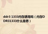 ddr3 1333内存通用吗（内存DDR31333什么意思）
