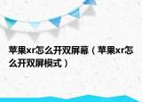 苹果xr怎么开双屏幕（苹果xr怎么开双屏模式）
