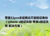 苹果11pro总是跳出不能验证身份（iphone x验证失败 苹果x验证失败 解决方案）