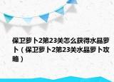 保卫萝卜2第23关怎么获得水晶萝卜（保卫萝卜2第23关水晶萝卜攻略）