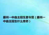 滕州一中自主招生夏令营（滕州一中自主招生什么意思）