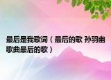 最后是我歌词（最后的歌 孙羽幽歌曲最后的歌）