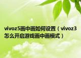 vivoz5画中画如何设置（vivoz3怎么开启游戏画中画模式）