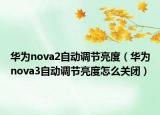 华为nova2自动调节亮度（华为nova3自动调节亮度怎么关闭）
