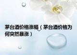 茅台酒价格涨幅（茅台酒价格为何突然暴涨）