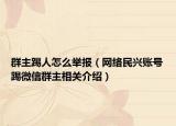 群主踢人怎么举报（网络民兴账号踢微信群主相关介绍）