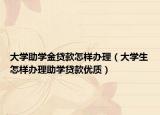 大学助学金贷款怎样办理（大学生怎样办理助学贷款优质）