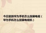 今日更新华为手机怎么投屏电视（华为手机怎么投屏电视机）
