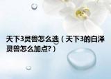 天下3灵兽怎么选（天下3的白泽灵兽怎么加点?）