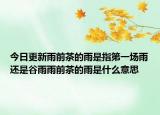 今日更新雨前茶的雨是指第一场雨还是谷雨雨前茶的雨是什么意思