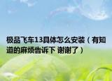 极品飞车13具体怎么安装（有知道的麻烦告诉下 谢谢了）