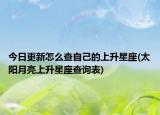 今日更新怎么查自己的上升星座(太阳月亮上升星座查询表)
