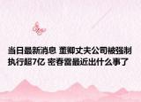 当日最新消息 董卿丈夫公司被强制执行超7亿 密春雷最近出什么事了