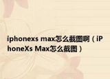 iphonexs max怎么截图啊（iPhoneXs Max怎么截图）