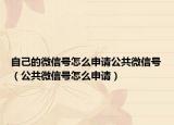 自己的微信号怎么申请公共微信号（公共微信号怎么申请）