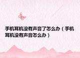手机耳机没有声音了怎么办（手机耳机没有声音怎么办）