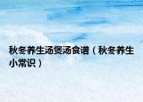 秋冬养生汤煲汤食谱（秋冬养生小常识）