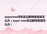 opporeno手机忘记解锁密码该怎么办（oppo reno忘记解锁密码怎么办）