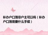 补办户口簿非户主可以吗（补办户口簿需要什么手续）