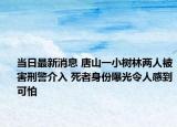 当日最新消息 唐山一小树林两人被害刑警介入 死者身份曝光令人感到可怕