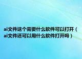 ai文件这个需要什么软件可以打开（ai文件还可以用什么软件打开吗）