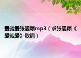 爱就爱张靓颖mp3（求张靓颖《爱就爱》歌词）