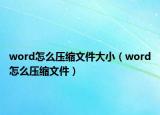 word怎么压缩文件大小（word怎么压缩文件）