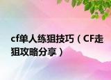 cf单人练狙技巧（CF走狙攻略分享）