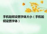 手机如何设置字体大小（手机如何设置字体）