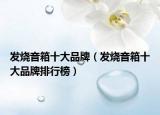 发烧音箱十大品牌（发烧音箱十大品牌排行榜）