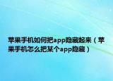 苹果手机如何把app隐藏起来（苹果手机怎么把某个app隐藏）