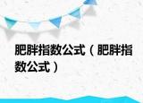 肥胖指数公式（肥胖指数公式）