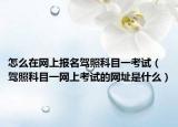 怎么在网上报名驾照科目一考试（驾照科目一网上考试的网址是什么）
